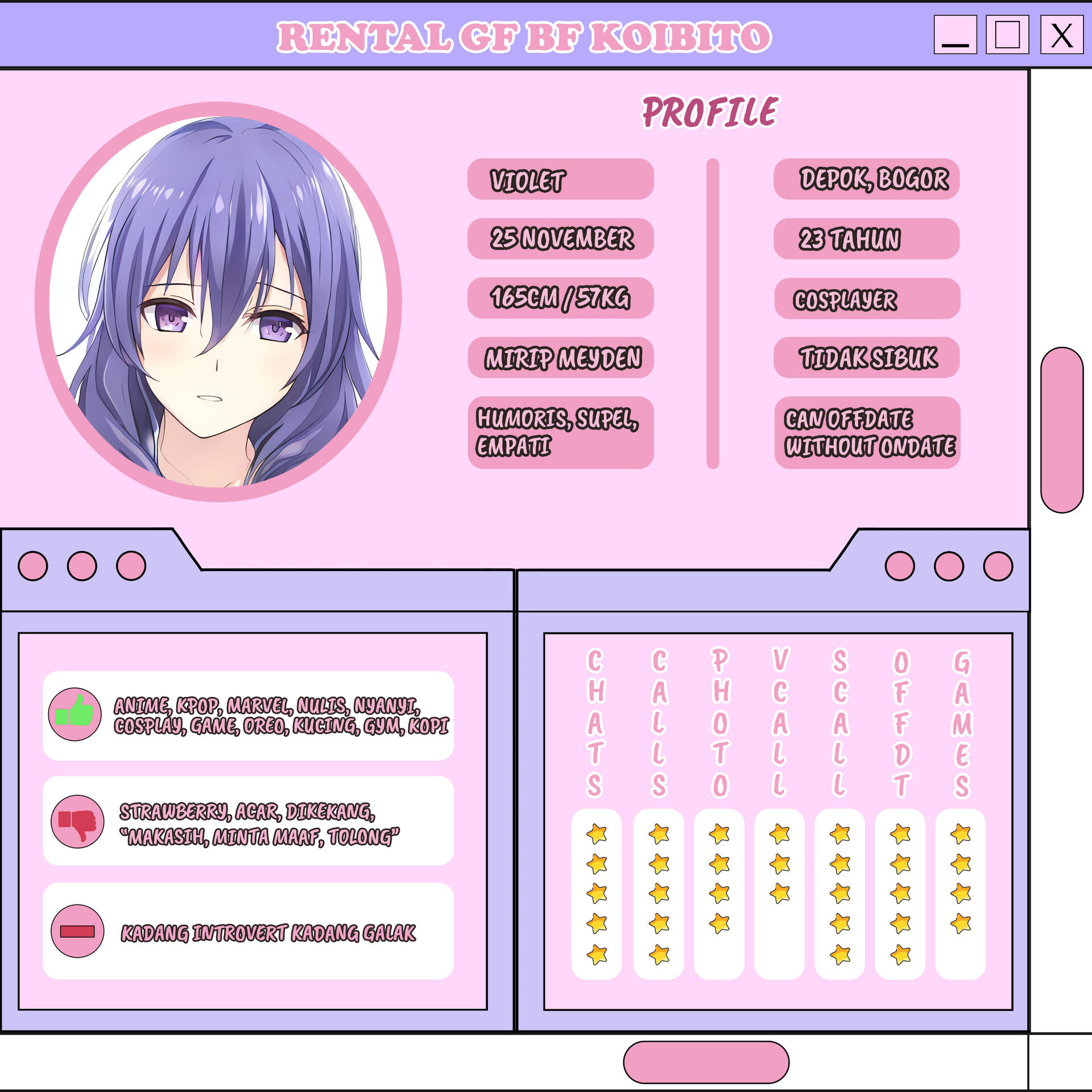 Rental Pacar Violet